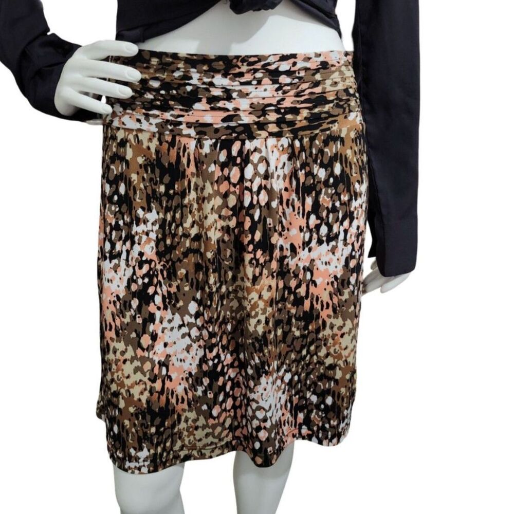 Vintage Attention Abstract Pleated Skirt Smocked Waist